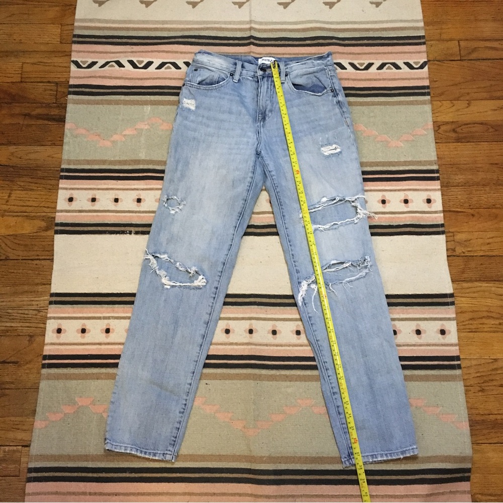 Pistola 25 women’s distressed skinny jeans flawed fabric pulling away on seam - Picture 7 of 11